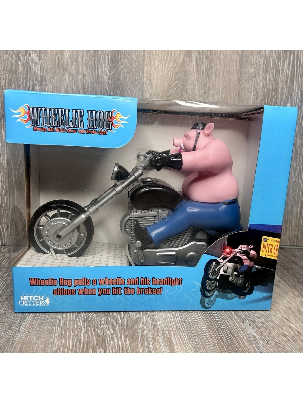 Hitch Critters Wheelie Hog Motorcycle Hitch Cover Brake Light •Moving Ball Hitch